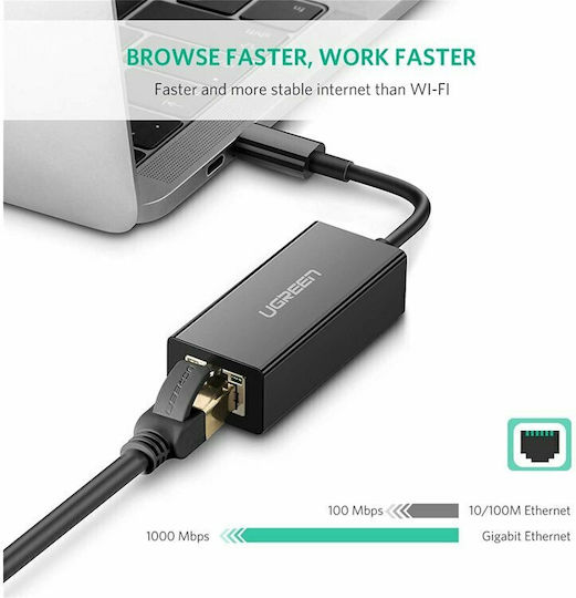 Ugreen 50307 Adaptor Rețea USB-C cu Conexiune Cablată Gigabit Ethernet