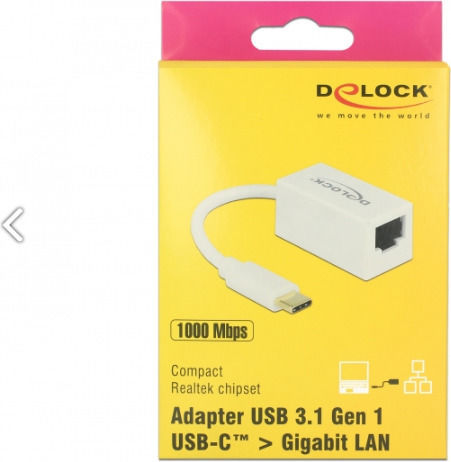 DeLock 65906 Αντάπτορας Δικτύου USB-C με Ενσύρματη Σύνδεση Gigabit Ethernet