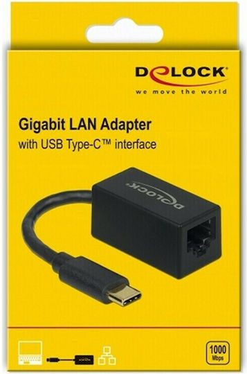 DeLock 65904 USB-C Адаптер за Мрежа с Проводниково Свързване Gigabit Ethernet
