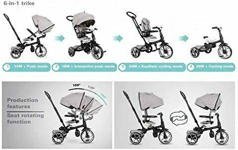Q Play Prime Convertible with Parental Handle 6 in 1 for 10 Months Blue