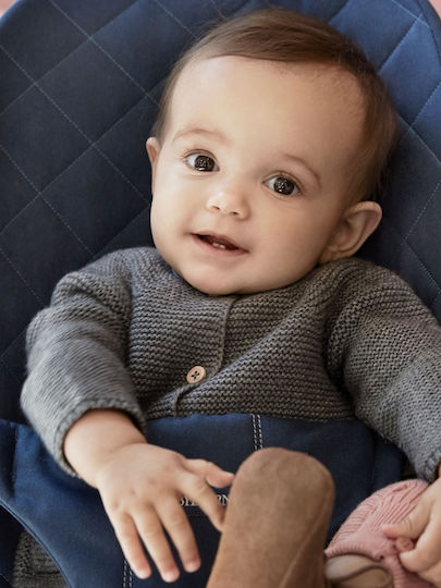 BabyBjorn Χειροκίνητο Relax Μωρού Bliss Cotton Midnight Blue για Παιδί έως 13kg