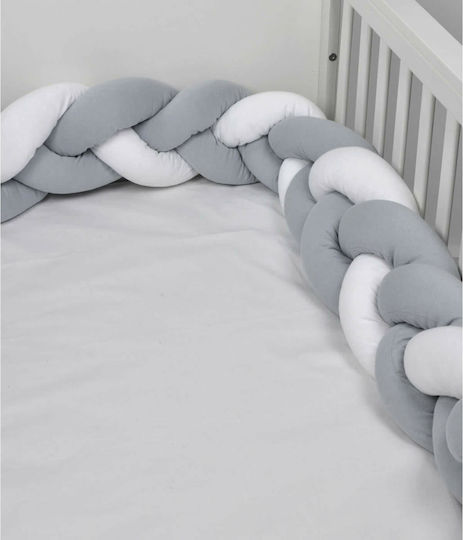 Baby Oliver Crib Bumper Braided Inside Gray 18x200cm