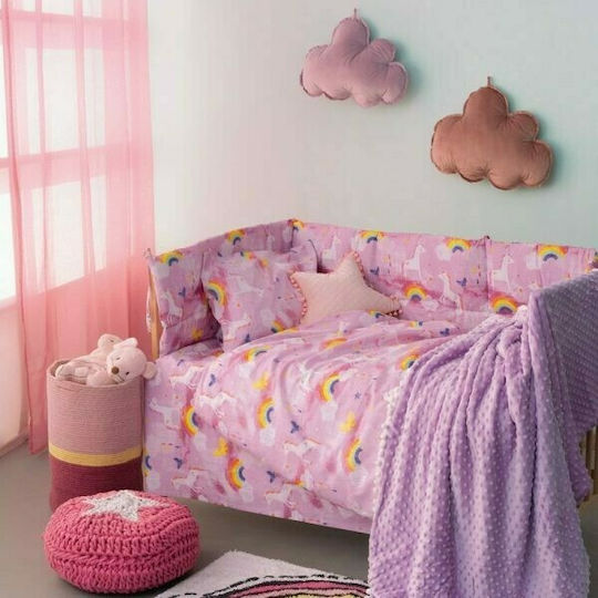 Palamaiki My Kingdom Crib Bumpers Classic Inside Pink 40x210cm