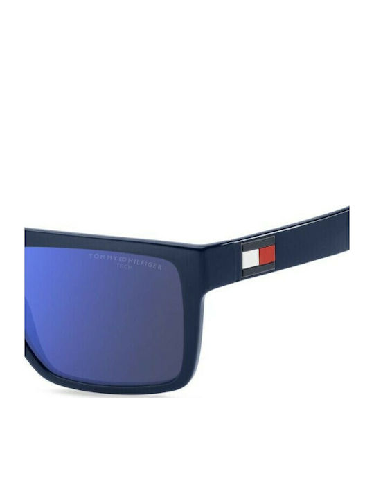 Tommy Hilfiger Men's Sunglasses with Navy Blue Plastic Frame and Blue Polarized Lens