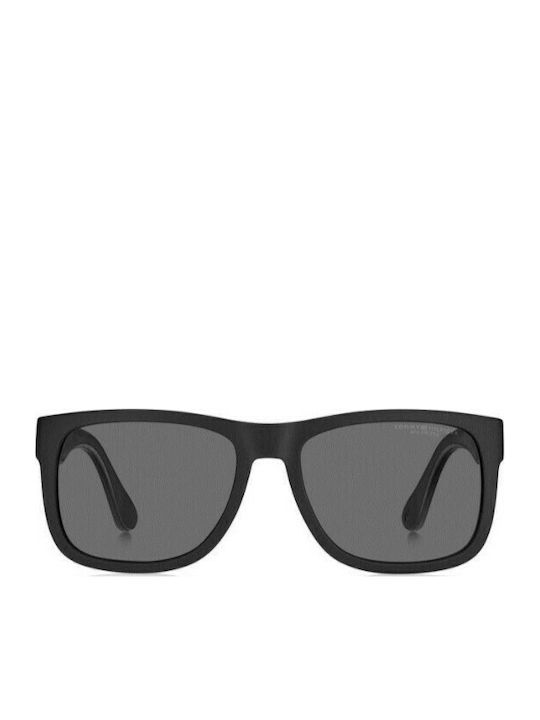 Tommy Hilfiger Men's Sunglasses with Black Plastic Frame and Black Polarized Lens TH1556/S 003/M9
