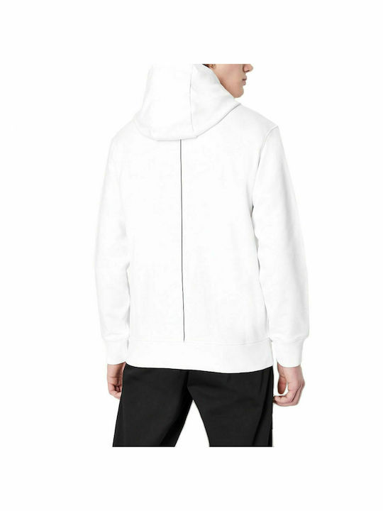 Armani Exchange Men's Cardigan with Hood & Pockets White