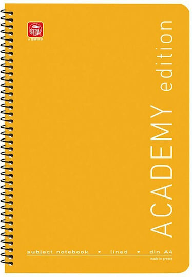 Typotrust Spiral Caiet Cu dungi A4 120 de Foi 4 de Subiecte Academy 1buc (Culori diverse)