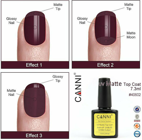 Canni Top Coat για Ημιμόνιμα Βερνίκια Matte 7.3ml