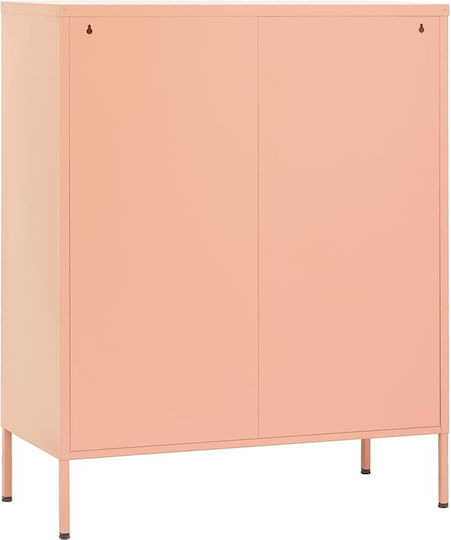 Метален Офисен Шкаф Розов 80x35x101.5см