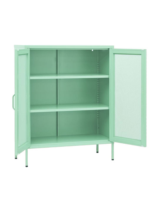 Office Storage Metal Cabinet Bay Leaf Mint L80xW35xH101.5cm