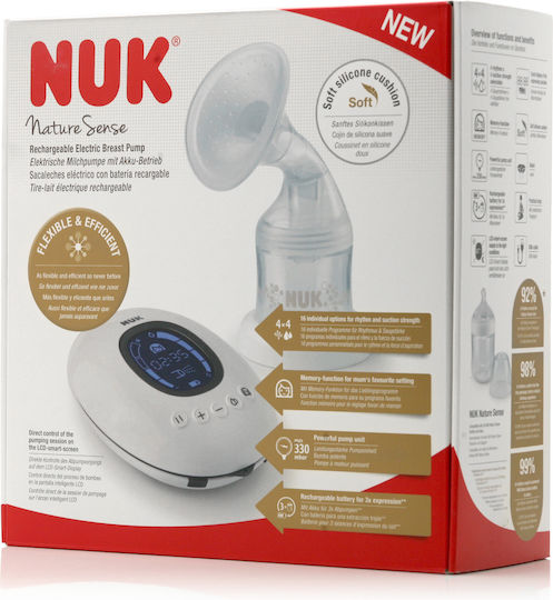 Nuk Nature Sense Ηλεκτρικό Μονό Θήλαστρο Μπαταρίας και Ρεύματος Λευκό 150ml
