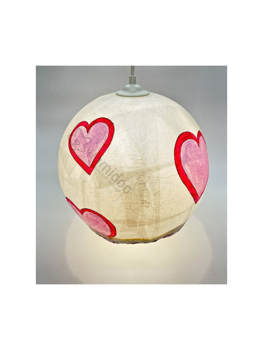 Harti Harti Kids Paper Single Ceiling Light E27 Hearts White - Multicoloured