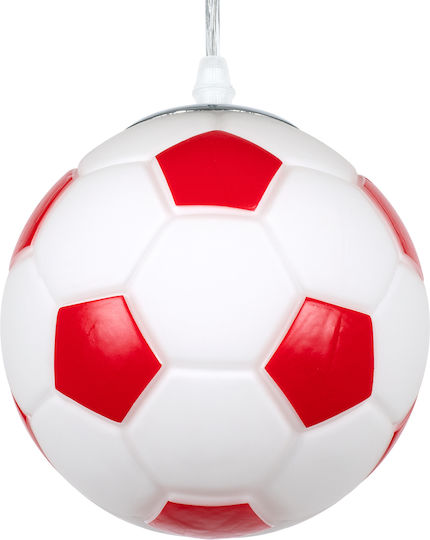 GloboStar Football Einfaches Licht Kinderdeckenleuchte Deckenleuchte mit Fassung E27 White/Red 15x18cm