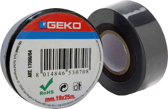 Geko Μονωτική Ταινία 19mm x 25m Μαύρη