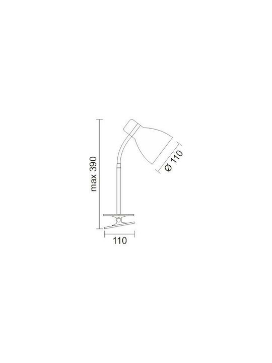 Spot Light Office Lamp with Flexible Arm for Socket E27 in White Color