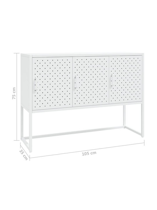 Metallic Buffet Λευκό L105xW35xH75cm