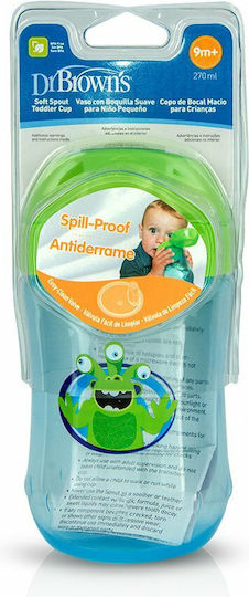Dr. Brown's Educational Sippy Cup Plastic Green for 9m+m+ 270ml TC 91001