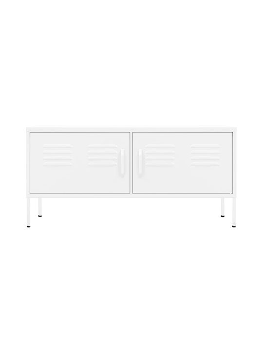 Stand TV Metalic Alb L105xA35xÎ50cm
