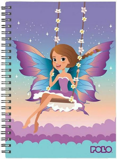 Polo Spiral Notebook Ruled A4 90 Sheets 3 Subjects Art 1pcs (Μiscellaneous Designs/Colors)