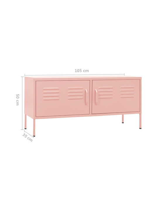TV Stand Metal Pink L105xW35xH50cm