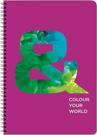 Neohart Spiral Notebook Ruled A4 60 Paper Sheets 2 Subjects Colour Your World (Various Designs or Colours)