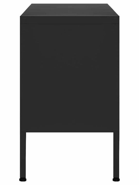 TV Stand Metal Black Velvet-Black Metal L105xW35xH50cm