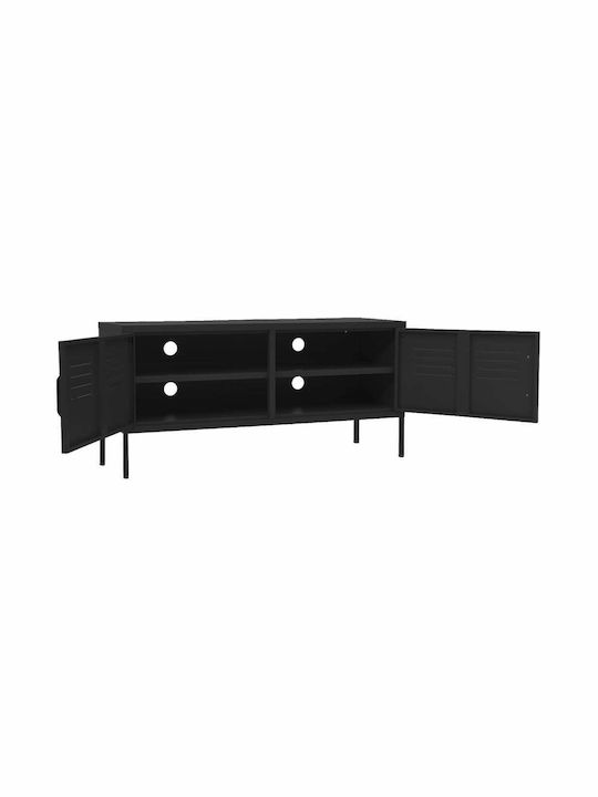 TV Stand Metal Black Velvet-Black Metal L105xW35xH50cm