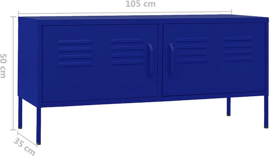 Stand TV Metalic Albastru Naval L105xA35xÎ50cm