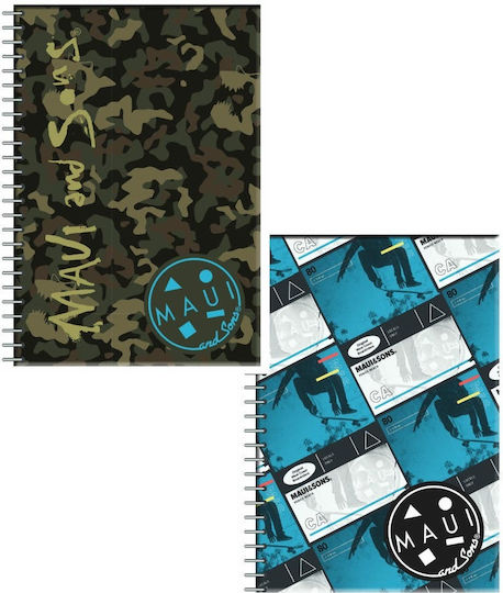 Maui & Sons Spirale Schulfachheft B5 70 Papiereinlagen 2 Themen Verschiedene Designs oder Farben