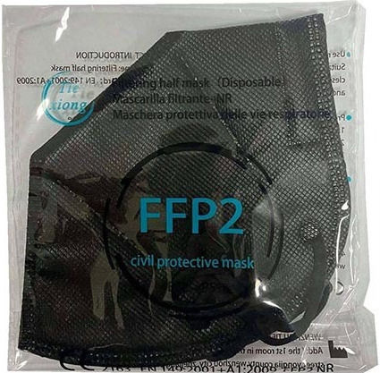 Tiexiong FFP2 Civil Protective Mask BFE >95% Μαύρο 1τμχ