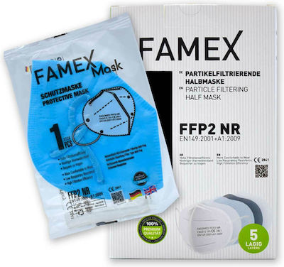 Famex Particle Filtering Half Mask FFP2 NR Schutzmaske FFP2 Türkis 10Stück