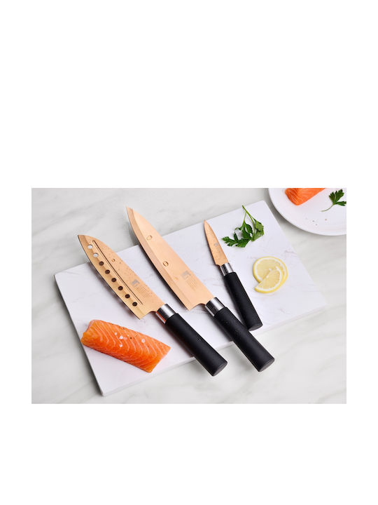 Bergner Samurai Copper Комплект Ножове от Неръждаема Стомана 3 Бройки