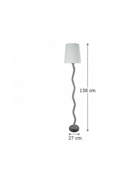 Inlight 45364 Lampa de podea Î138xL27cm. cu Soclu pentru Bec E27 Alb