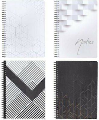 Next Spiral Notebook Ruled B5 70 Sheets 2 Subjects Fine Lines 1pcs (Μiscellaneous Designs/Colors)