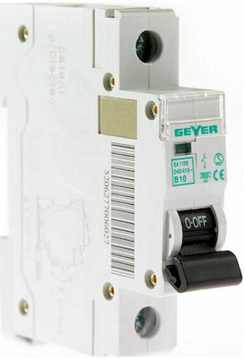 Geyer 1-Pole Automatic Circuit Breaker 10A 6kA Καμπύλη B EA110B