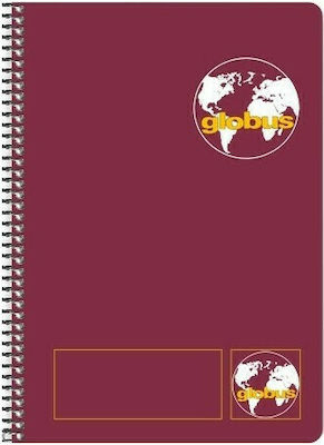 Globus Spiral Notebook Ruled B5 180 Sheets 5 Subjects Classic G361 Red 1pcs