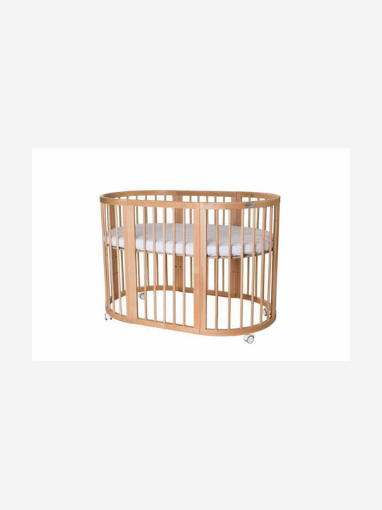 IngVart Babybett Multifunktional Smart Round Oak für Matratze 60x125cm