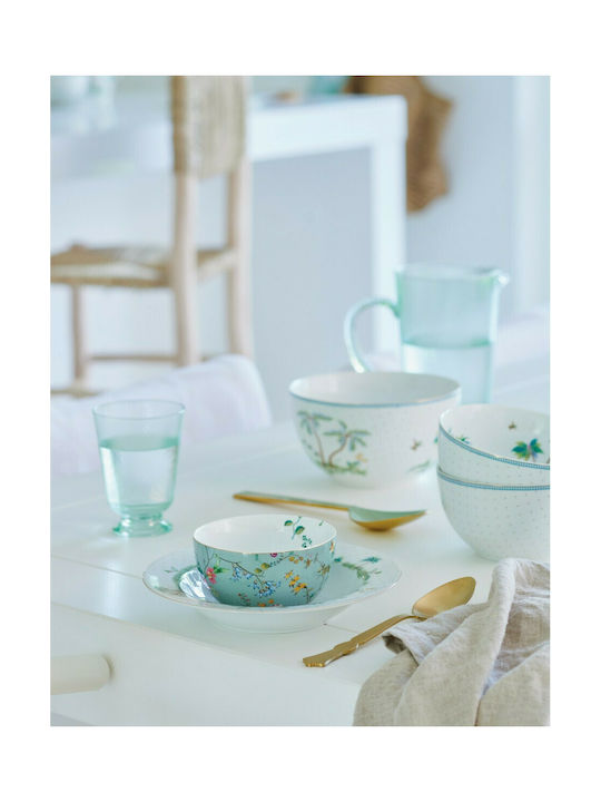 PiP Studio Jolie Flowers Cereal Serving Bowl Round made of Porcelain Blue with Diameter 12cm