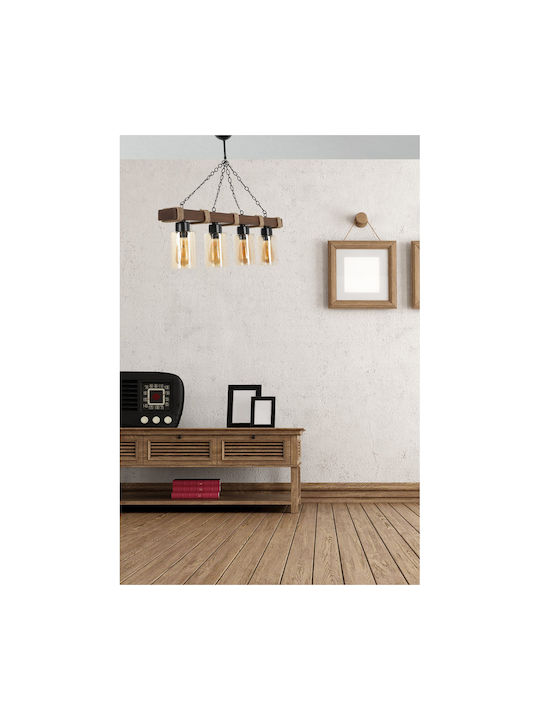 Jasmin 4 Pendant Chandelier for 4 Bulbs E27 Brown