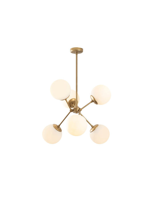 Gondola Pendant Chandelier for 6 Bulbs E27 Gold