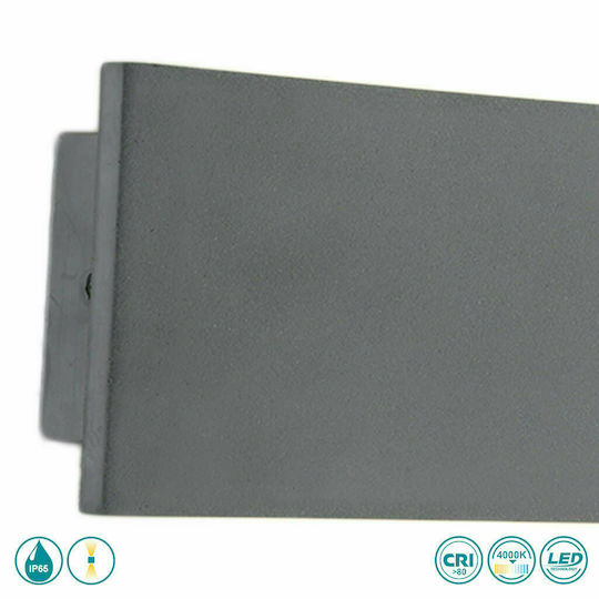 Fan Europe Parker Wandmontierte Außenbeleuchtung Deckenleuchte IP65 8.6W mit Natürliches Weiß Licht Doppelstrahl 30x10.2x4.5cm