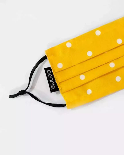 Pennie Cotton Children's Protective Mask with Double Fabric & Nose Wire 16.5x12cm Protective Mask Fabric Kids Yellow 420238-39 1pcs