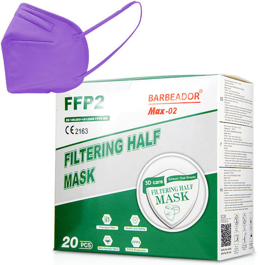 Max Disposable Protective Mask FFP2 Purple 20pcs
