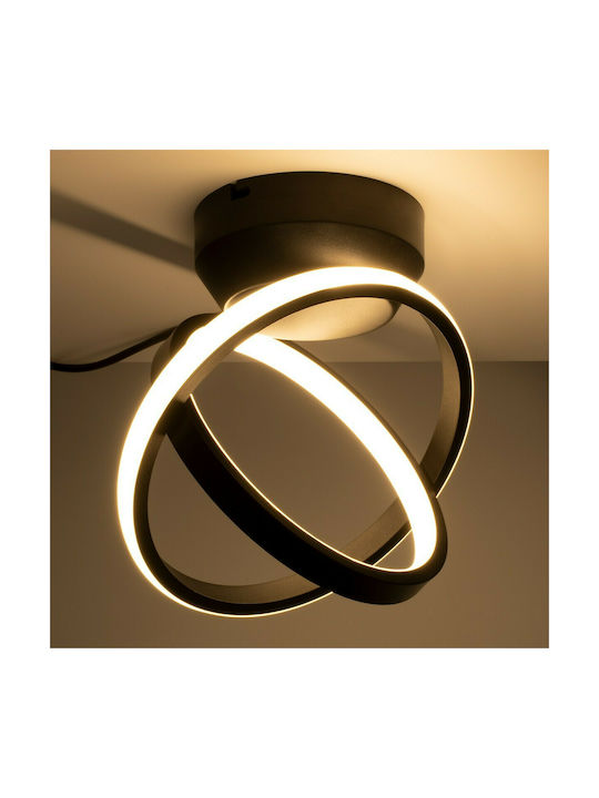 GloboStar Amelia Ceiling Mount Light 24.5cm Black with Integrated LED and Remote Control