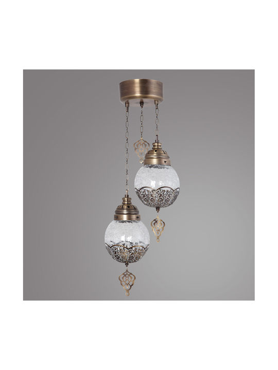 Neptune Tumbled Pendant Light Two-Light for Socket E27 Silver