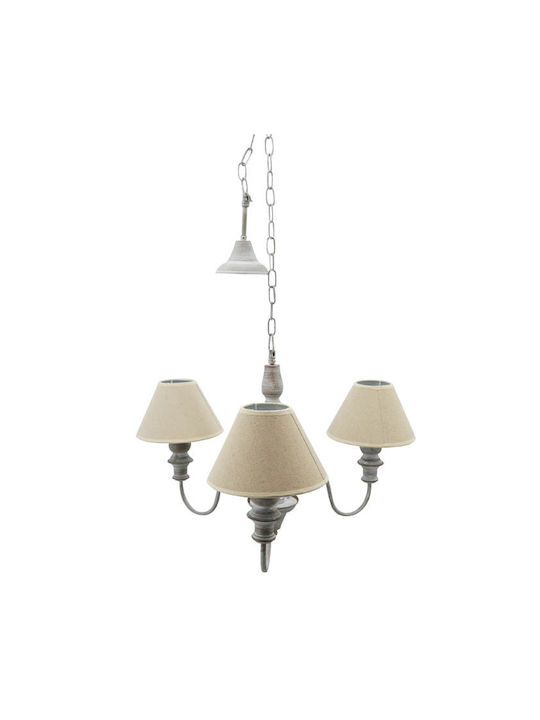 Ankor Candelabru 3xE14 Ø54cm cu Abajururi Gri 814671