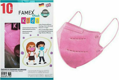 Famex Disposable Protective Mask FFP2 NR Kids Pink 20pcs