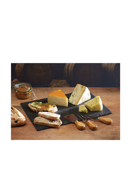 Kitchen Craft Πλατώ Σερβιρίσματος Τυριών από Πέτρα με Μαχαίρια & Πιρούνι Τυριού 32x25εκ. 4τμχ