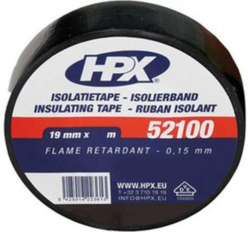 HPX Μονωτική Ταινία 19mm x 20m 10τμχ 52100 Black Μαύρη