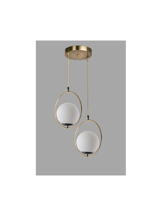 Ring Pendant Light Two-Light for Socket E27 Bronze